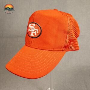 VTG Designer Award San Francisco 49ers Snapback Trucker Hat Red Unisex One Size